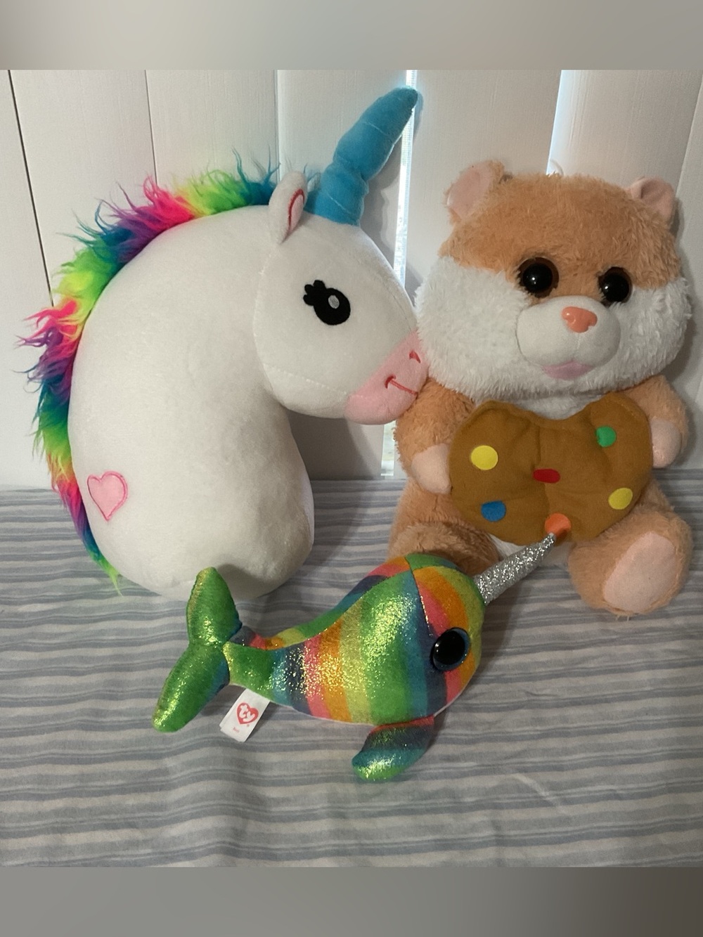 Bundle Rainbow Narwhal Plush Toy - Sparkle Green Multicolor